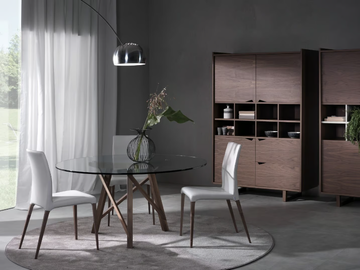 ZEUS - Round wood and glass table by Pacini & Cappellini - view 2